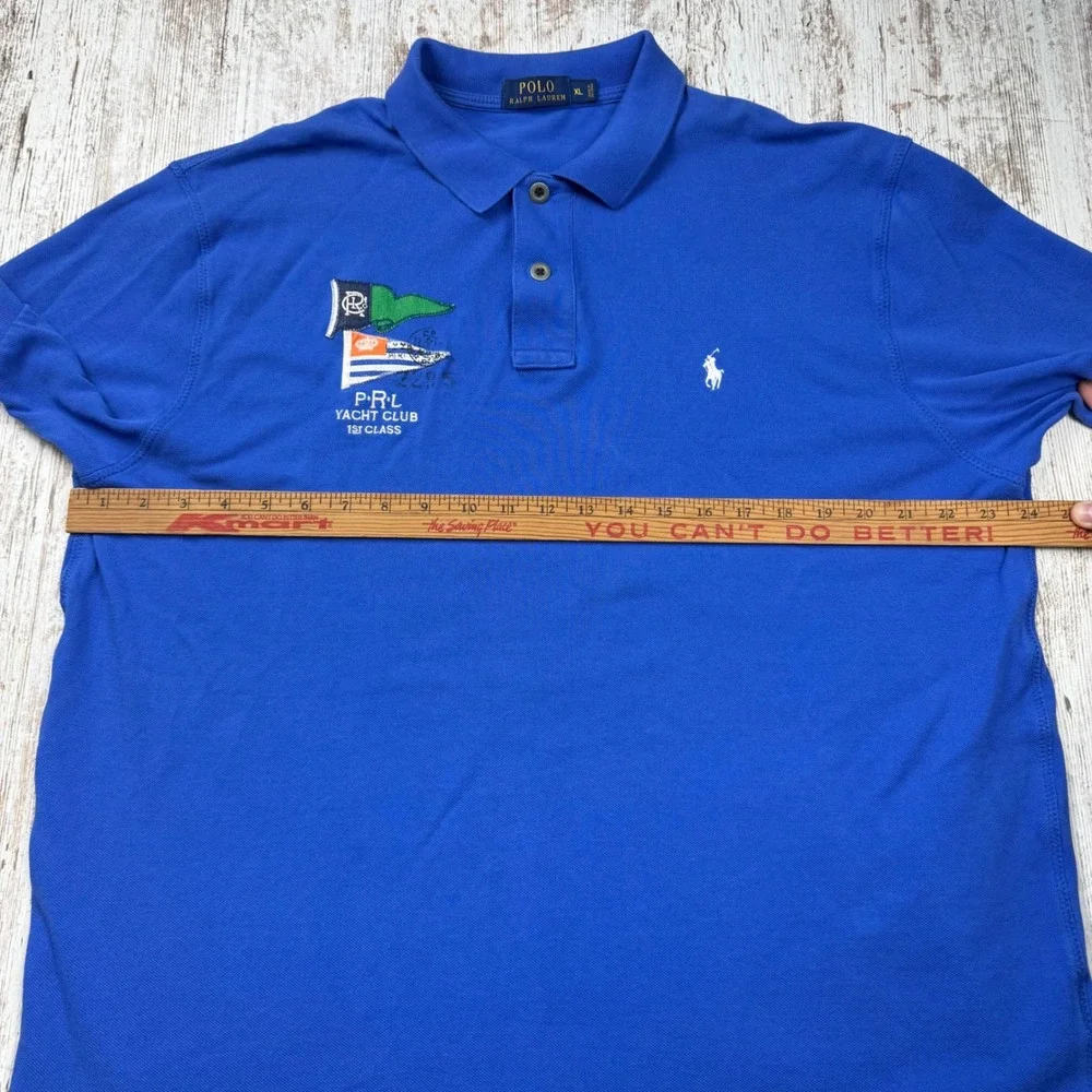 Polo Ralph Lauren Mens XL Blue Yacht Club 1st Class Nautical Flag Polo Shirt